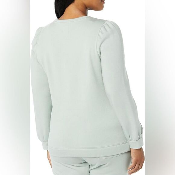 NWT Women’s Amazon Aware Gray Puff Sleeve Long Sleeve Sweatshirt Size Large - Picture 3 of 8